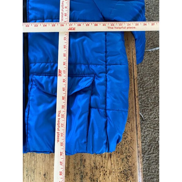 Larry Levine Womens Blue Puffer Jacket Hooded Full-Zip L Lightweight Winter Coat - Picture 7 of 7